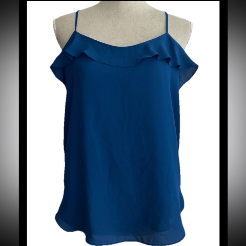 Loft Teal Blue Silky Tiered Strappy Tank Womens Small